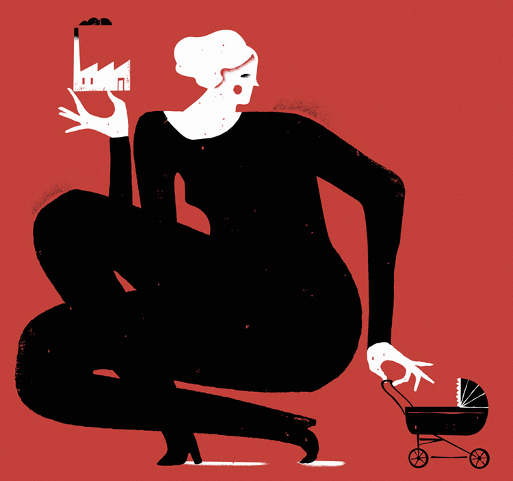 Iker Ayestaran: ilustrazioa, ilustración: mujer trabajo
