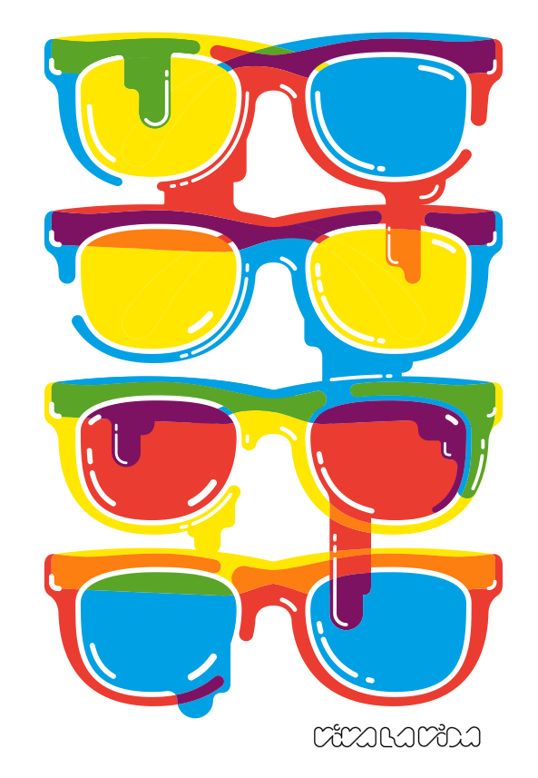 diseño e ilustración viva la vida: gafas de sol