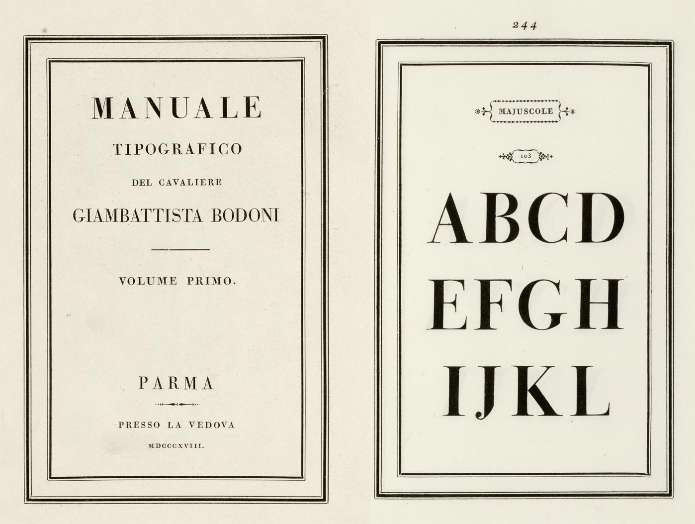 Marguerita Dall Aglio, Manuale Tipográfico Bodoni