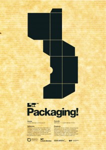 Cartel expo packaging colaboración Loreak Mendian y Ciclo Formativo de Grado Superior en Gráfica Publicitaria