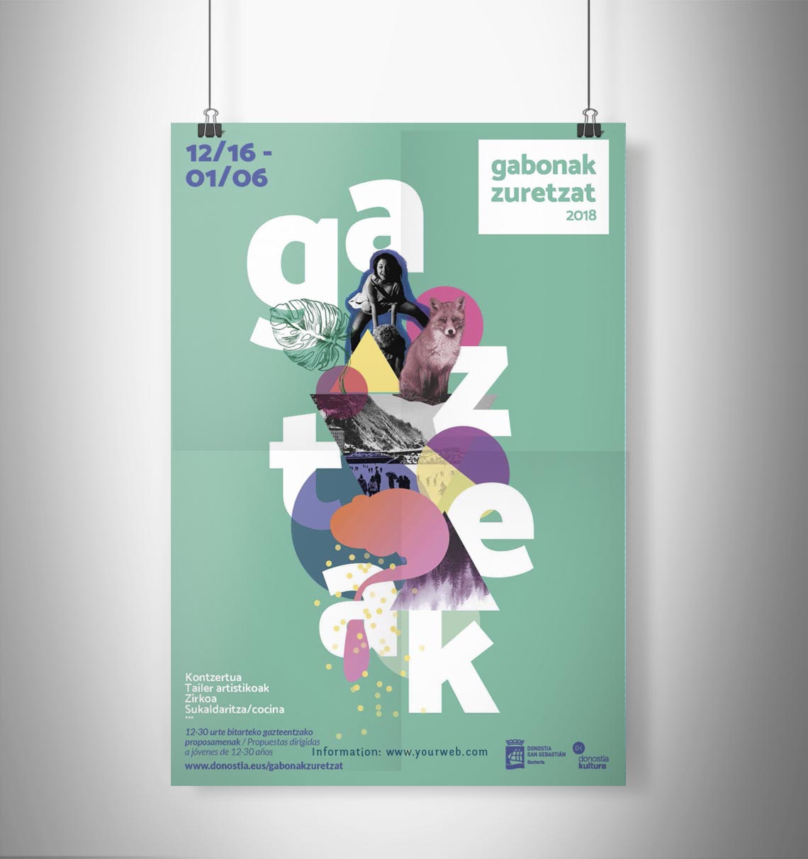 Diseño de Cartel Gabonak Zuretzat Gazteak 2018 Anna Schimpf