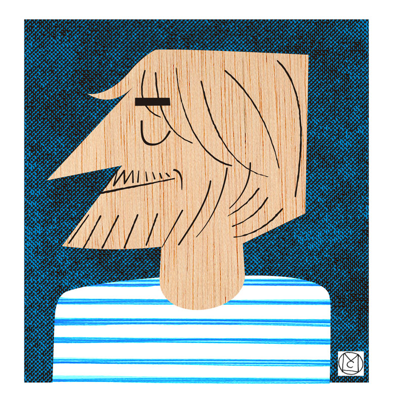 Autorretrato, ilustración, caricatura - Mikel Casal