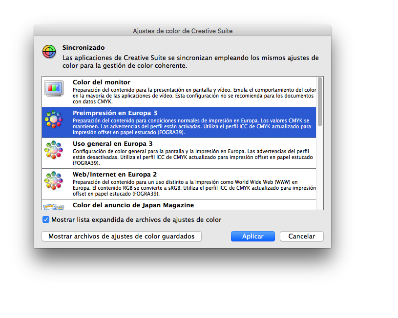 Gestión de perfiles de color en Adobe Bridge