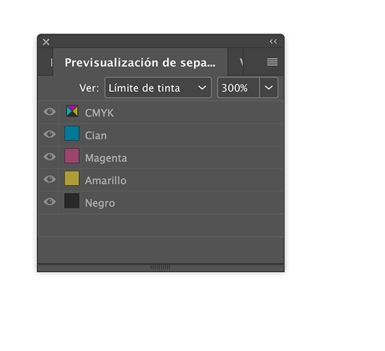 Control de límite de cobertura de tinta en InDesign