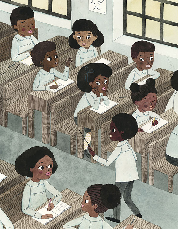 Leire Salaberria Ilustradora ilustración en color de escuela africana