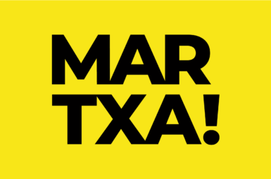 martxa! logo sobre fondo amarillo