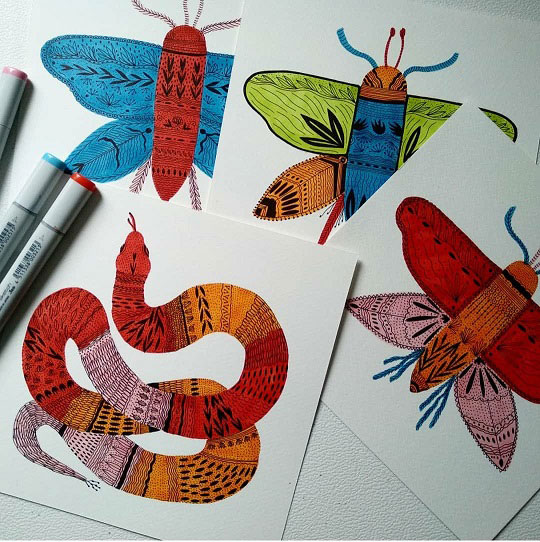 Pili Aguado ilustradora: animales, insectos dibujados