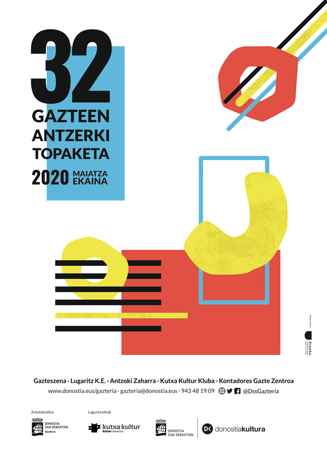 Gazte antzerki topaketak, cartel de teatro, diseñado por Vanesa Varas